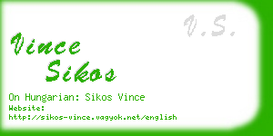 vince sikos business card